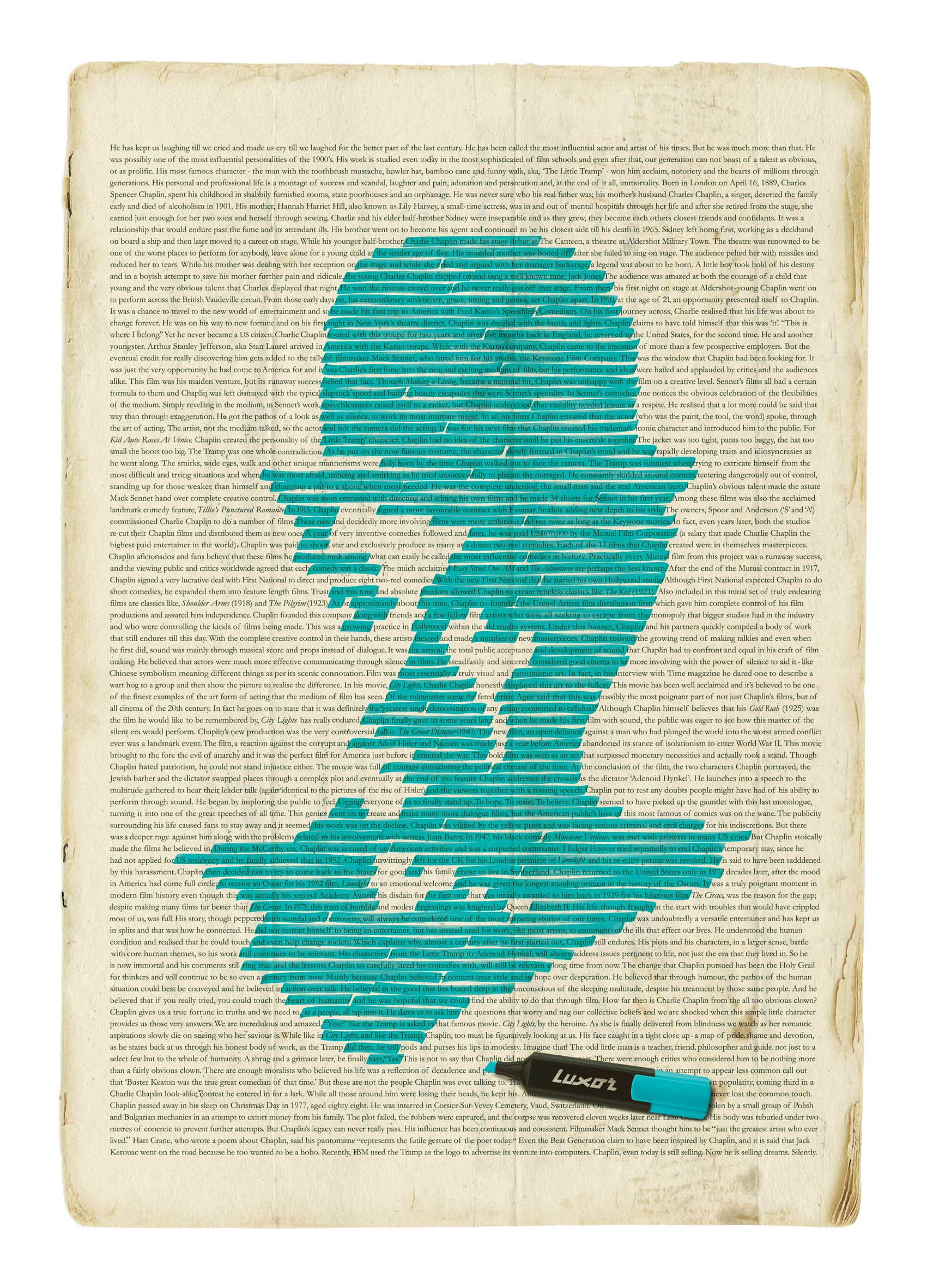 Creative Typography Ads - Luxor: Highlight What's Important (Chaplin)
