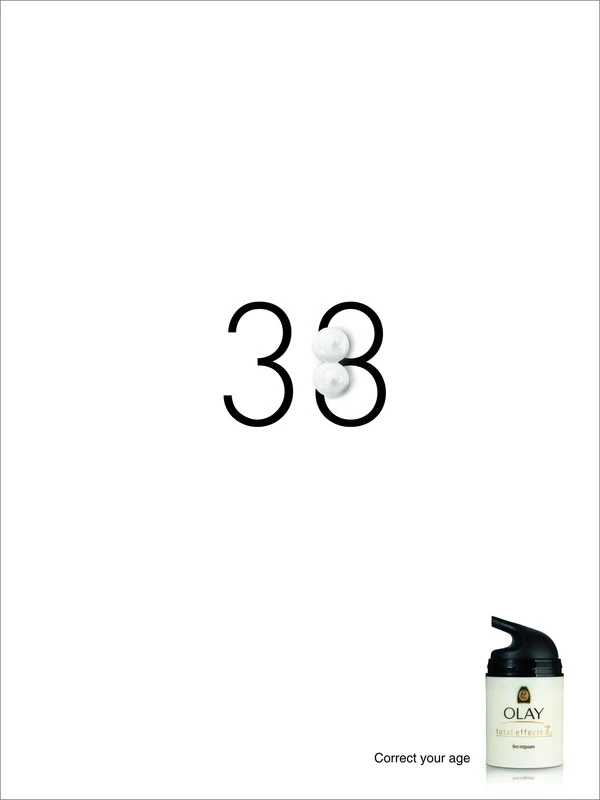 Creative Typography Ads - Olay: Correct your age