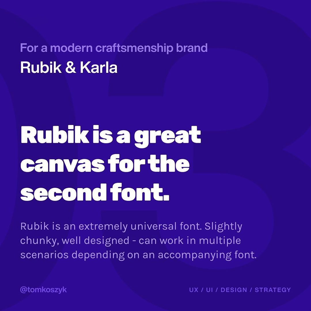 Best Google Font Combinations - Rubik & Karla