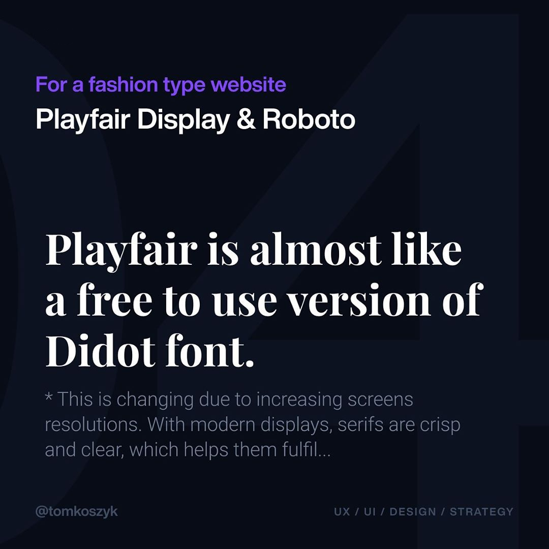 Best Google Font Combinations - Playfair Display & Roboto