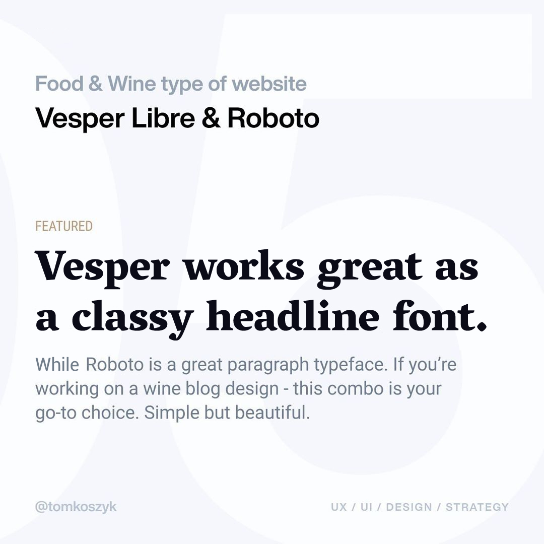 Best Google Font Combinations - Vesper Libre & Roboto