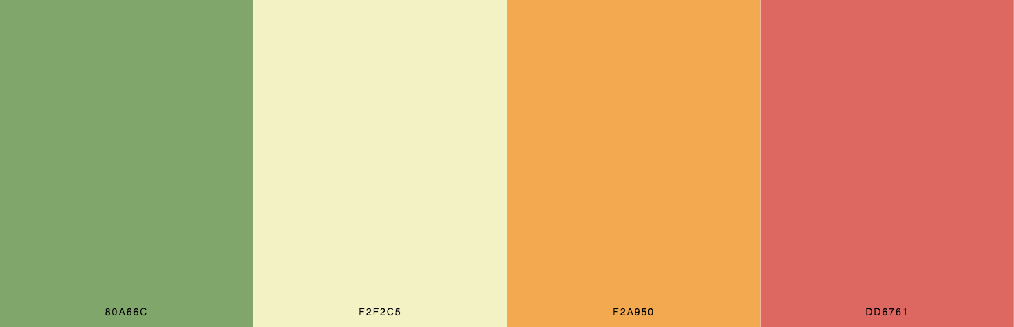 Green, Yellow, Orange Color Scheme & Palette