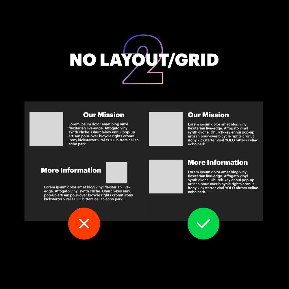 7 Deadly Graphic Design Sins - No Layout/Grid