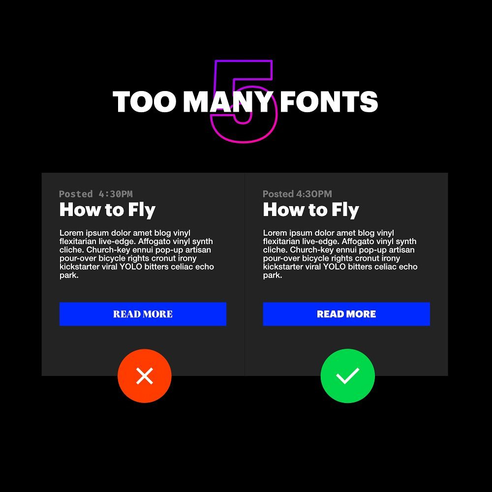 7 Deadly Graphic Design Sins - Too Many Fonts