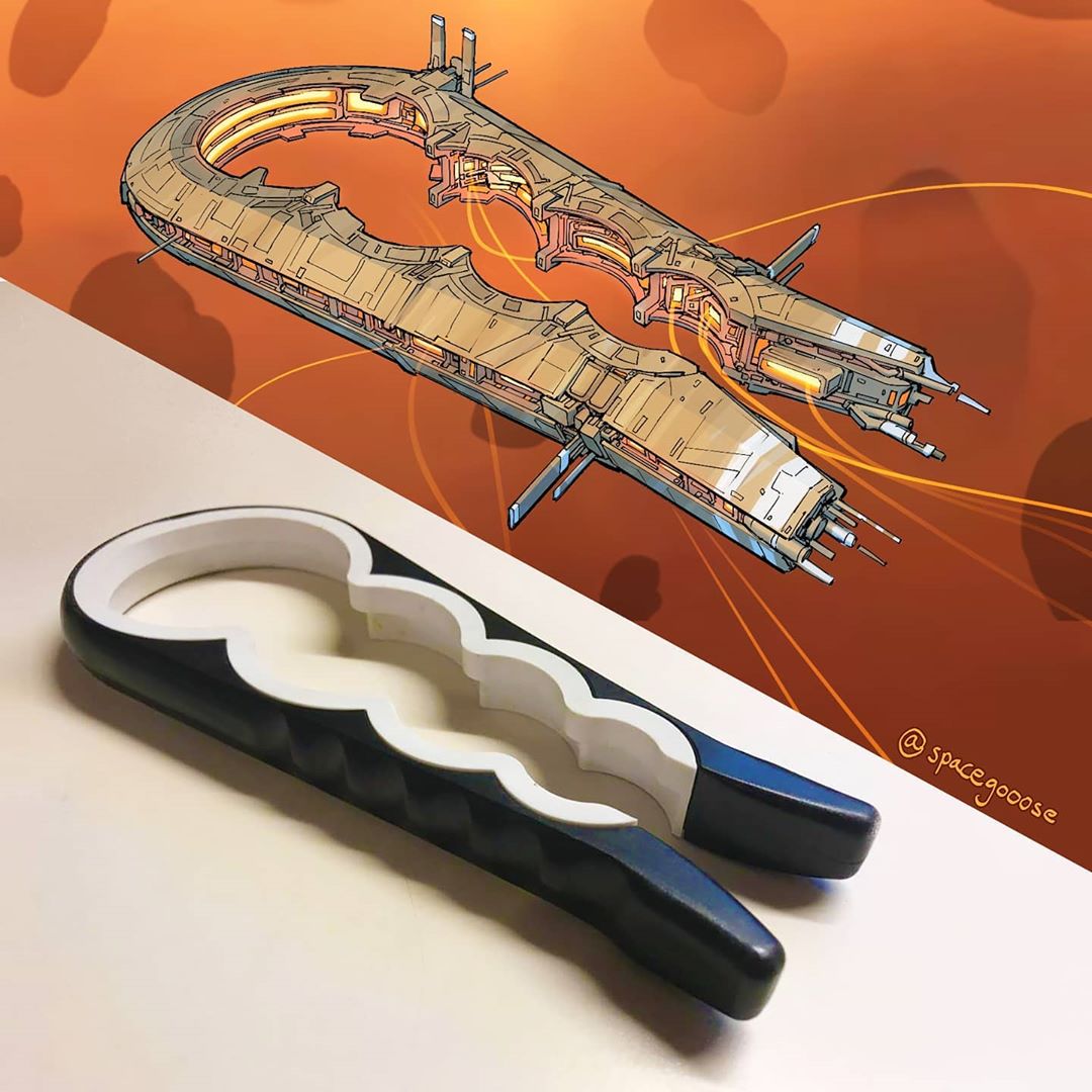 Everyday objects turned into spaceship illustrations (15)