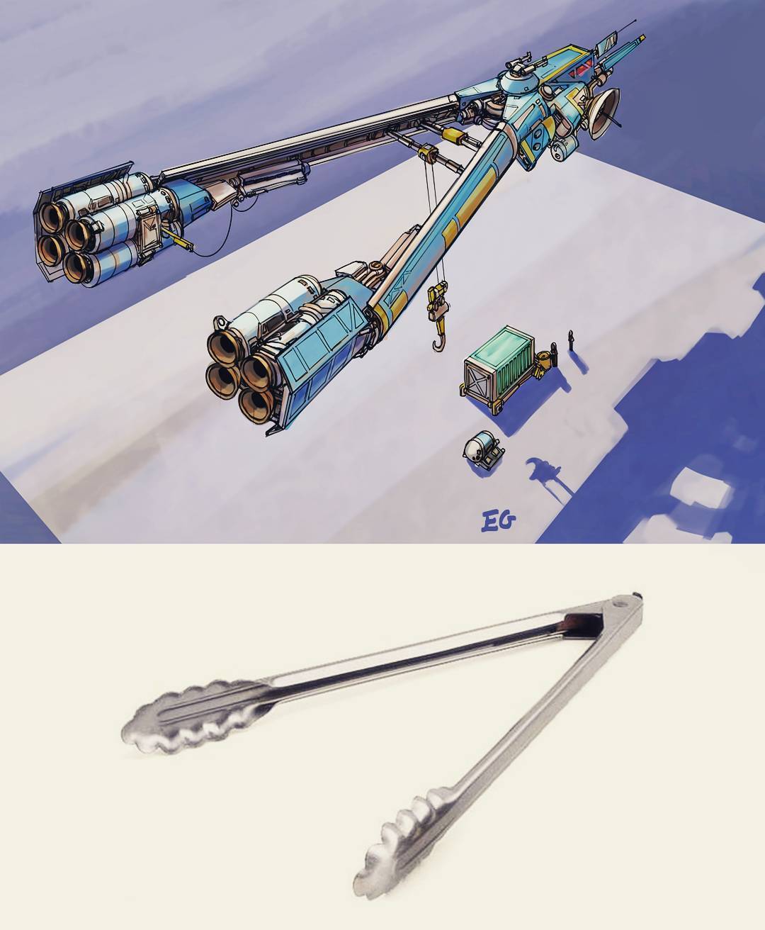 Everyday objects turned into spaceship illustrations (23)
