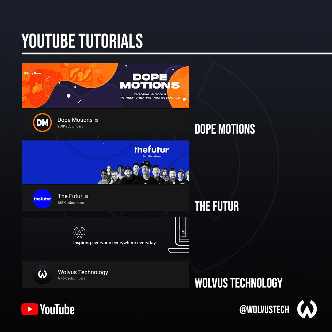 Useful design websites for YouTube tutorials