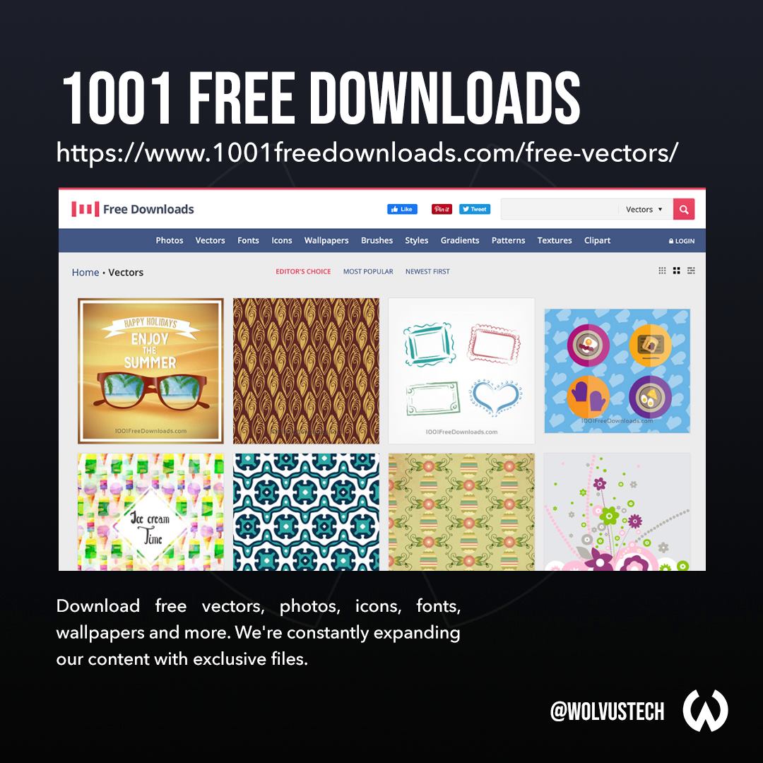 Top sites for free vector assets - 1001FreeDownloads.com