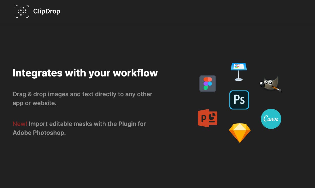 ClipDrop - Integrates with your workflow