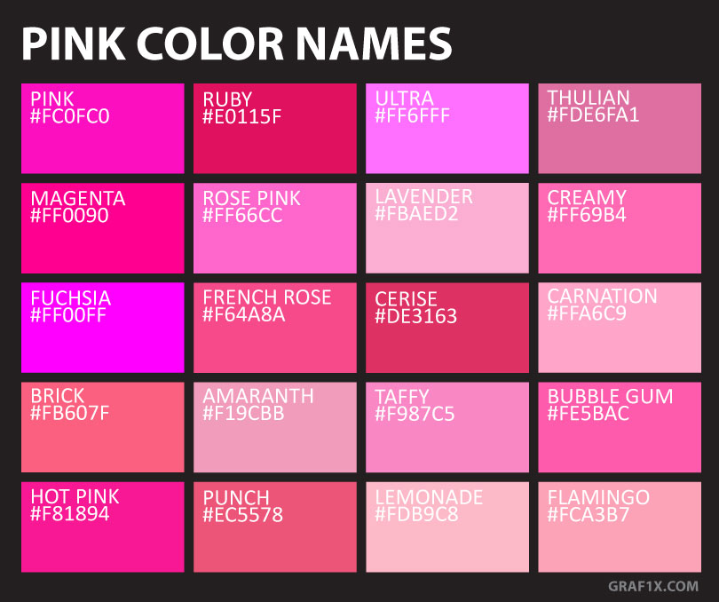 Download Names And Codes Of All Color Shades