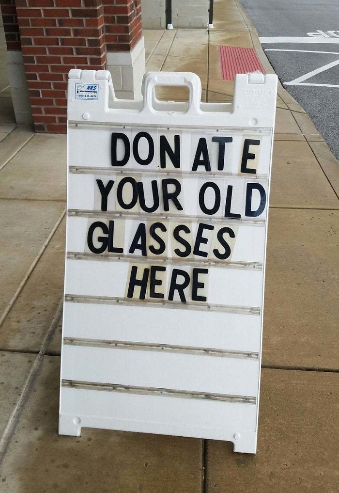 Funny Letter-Spacing & Kerning Fails - Donate your old glasses here