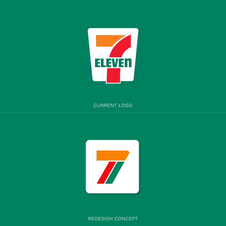 Famous logos redesigned & rebranded concepts - 7-Eleven