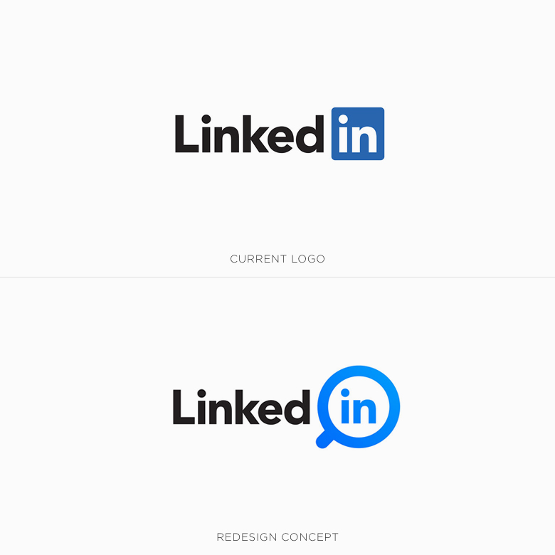 Famous logos redesigned & rebranded concepts - LinkedIn