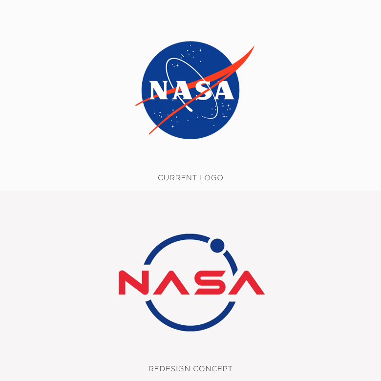 Famous logos redesigned & rebranded concepts - NASA