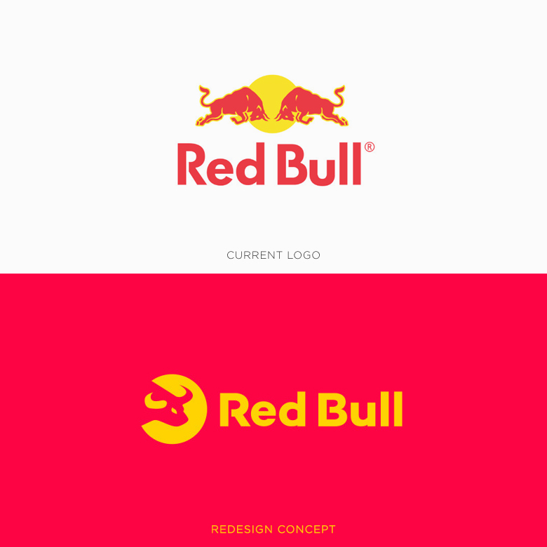Famous logos redesigned & rebranded concepts - Red Bull