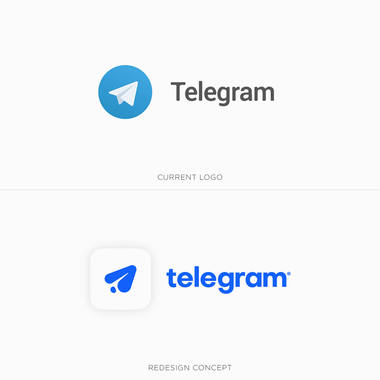 Famous logos redesigned & rebranded concepts - Telegram