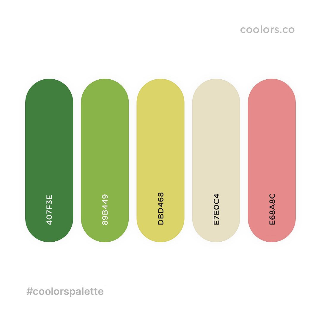 Green, red color palettes, schemes & combinations