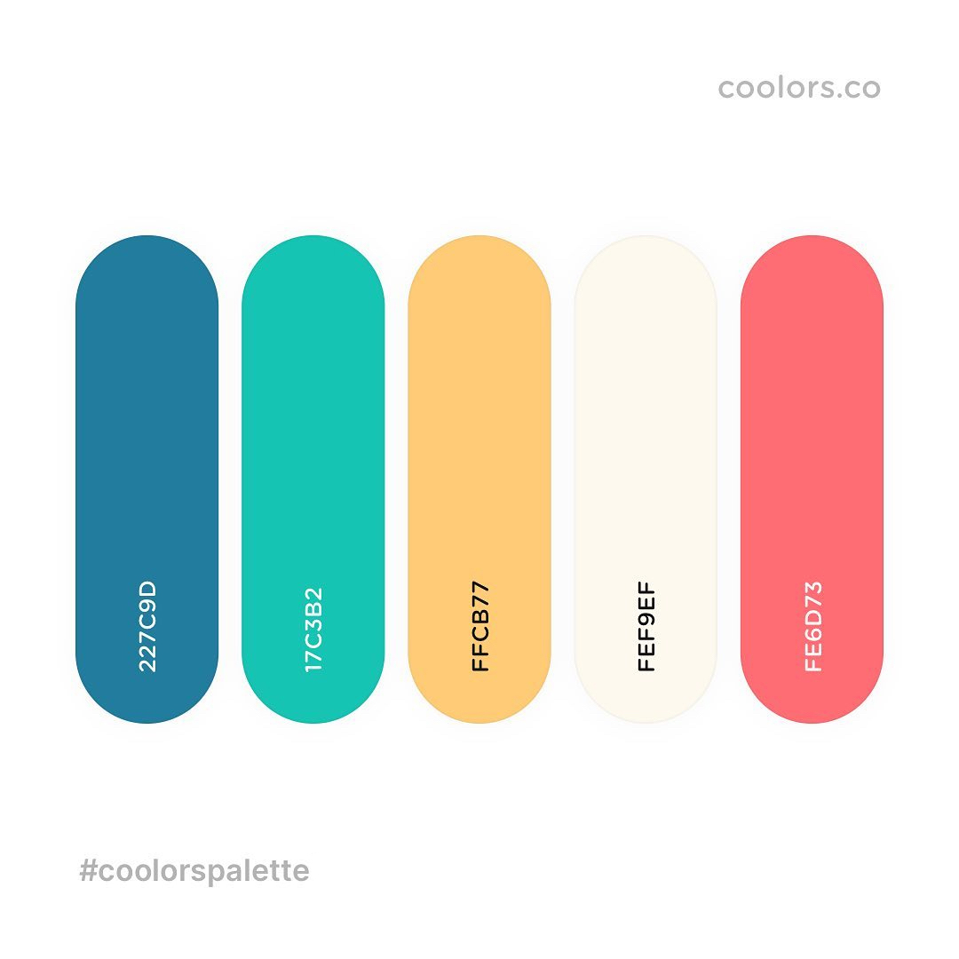 Blue, green, yellow, red color palettes, schemes & combinations