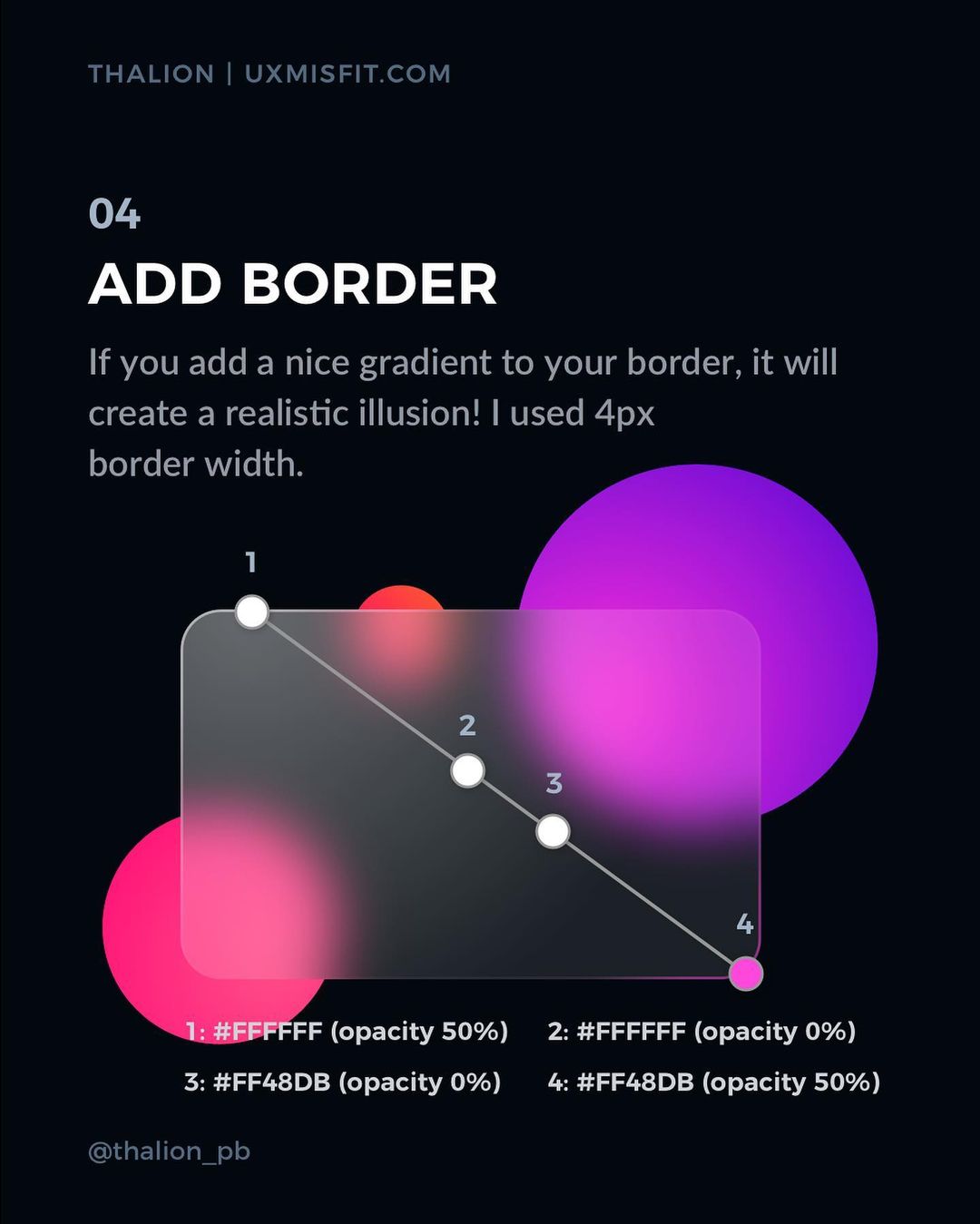 How to create a stunning glass effect for your UI designs - Add border