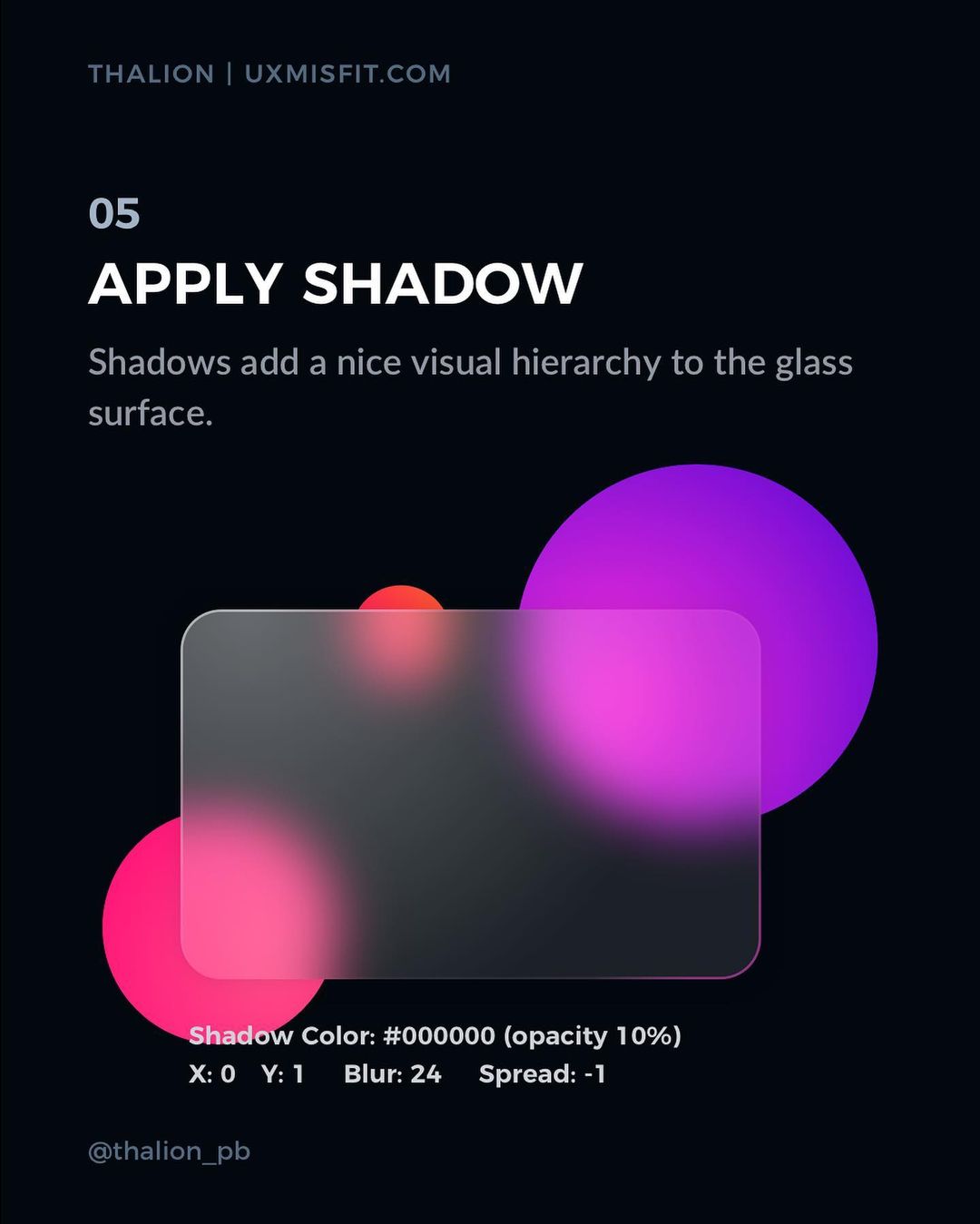 How to create a stunning glass effect for your UI designs - Apply shadow