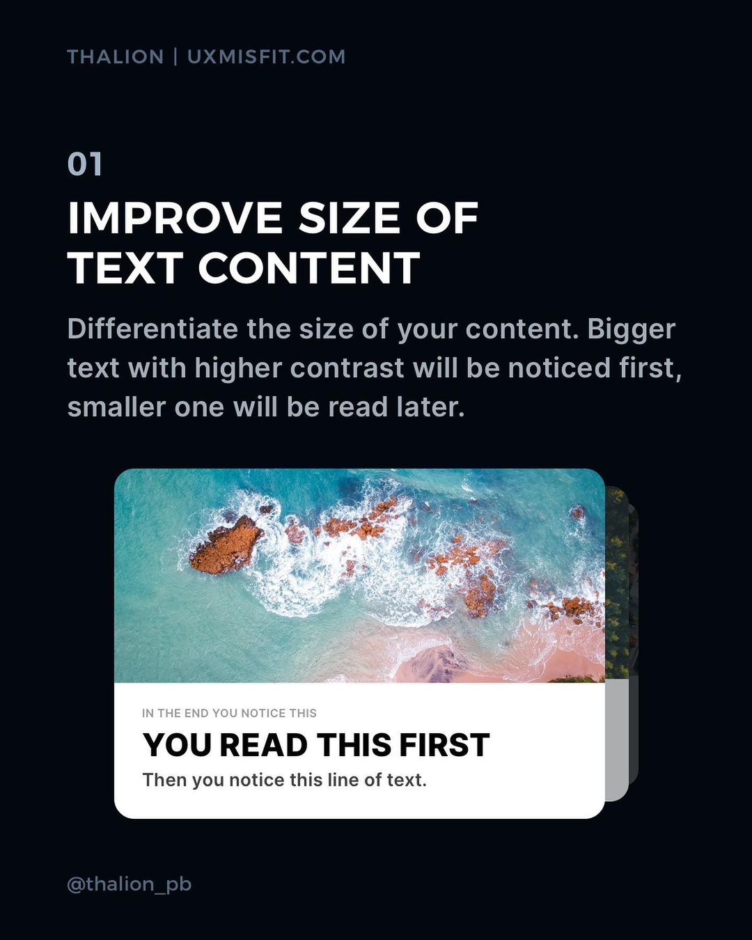 Visual Hierarchy tips - Improve size of text content