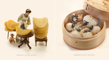 Miniature dioramas by Tatsuya Tanaka using everyday objects and food