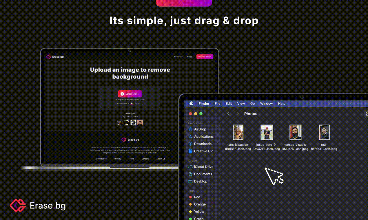 Erase.bg - Just drag and drop an image to remove background