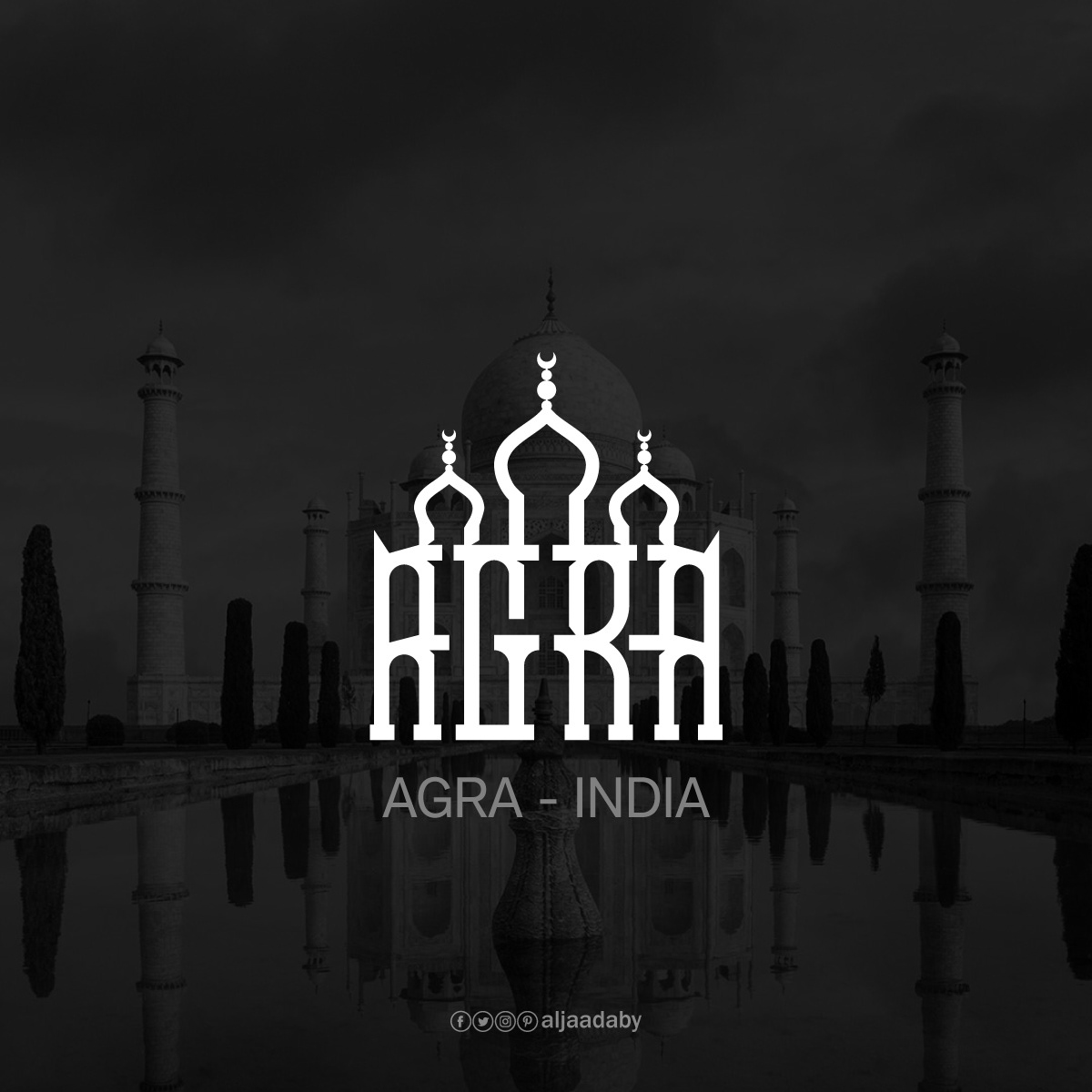 Typographic city logos based on their famous landmarks - Agra