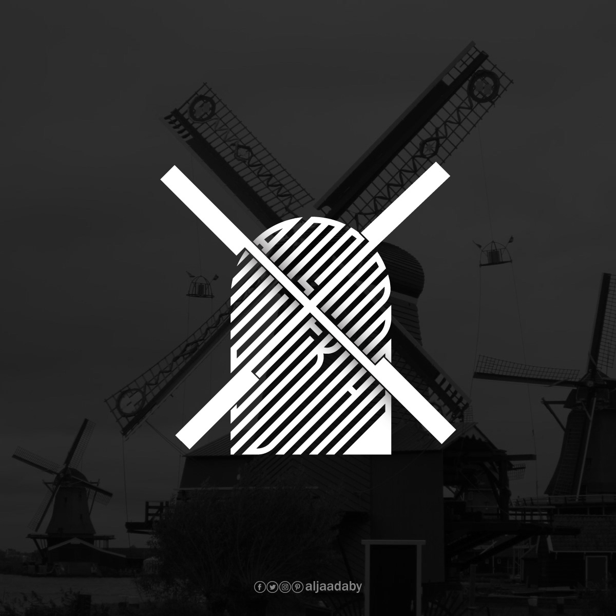 Typographic city logos based on their famous landmarks - Amsterdam
