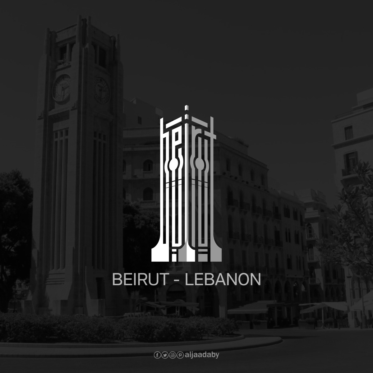 Typographic city logos based on their famous landmarks - Beirut