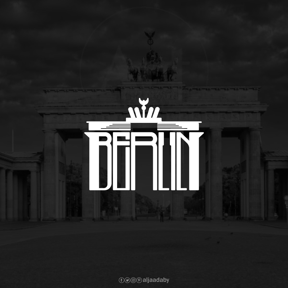 Typographic city logos based on their famous landmarks - Berlin