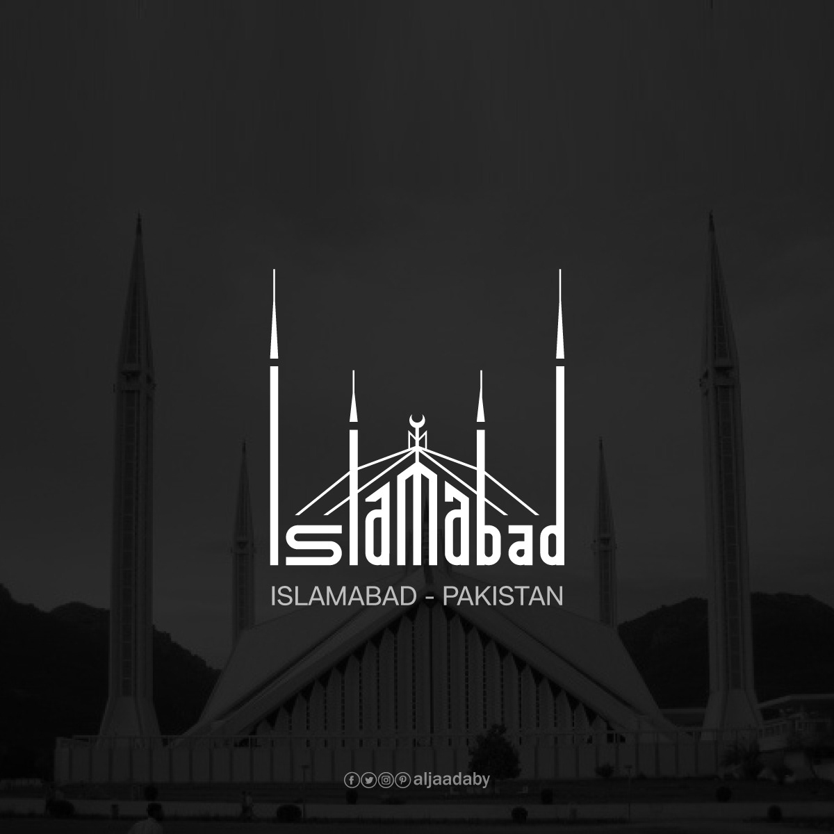 Typographic city logos based on their famous landmarks - Islamabad