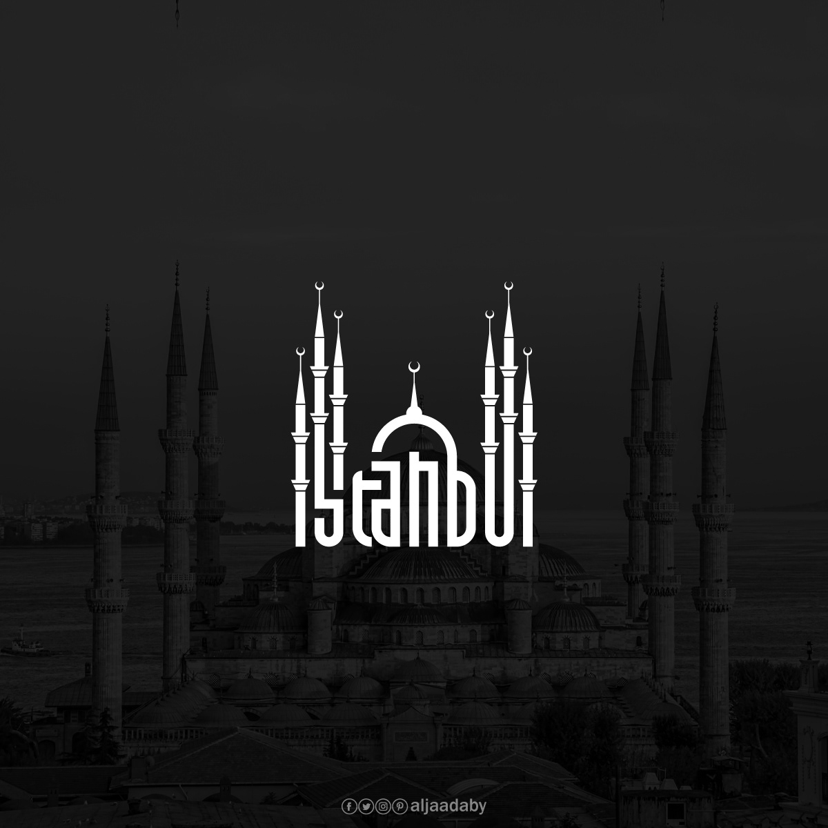 Typographic city logos based on their famous landmarks - Istanbul