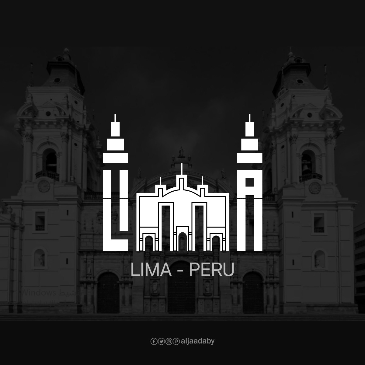 Typographic city logos based on their famous landmarks - Lima