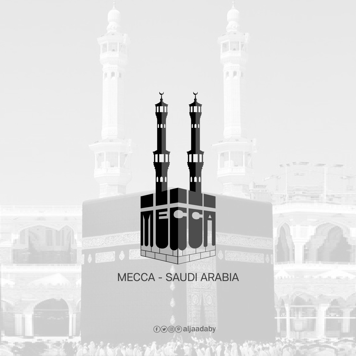 Typographic city logos based on their famous landmarks - Mecca