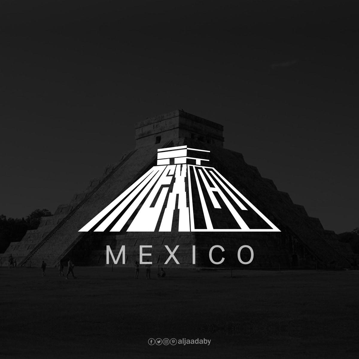 Typographic city logos based on their famous landmarks - Mexico