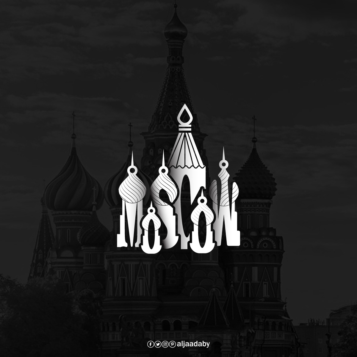 Typographic city logos based on their famous landmarks - Moscow