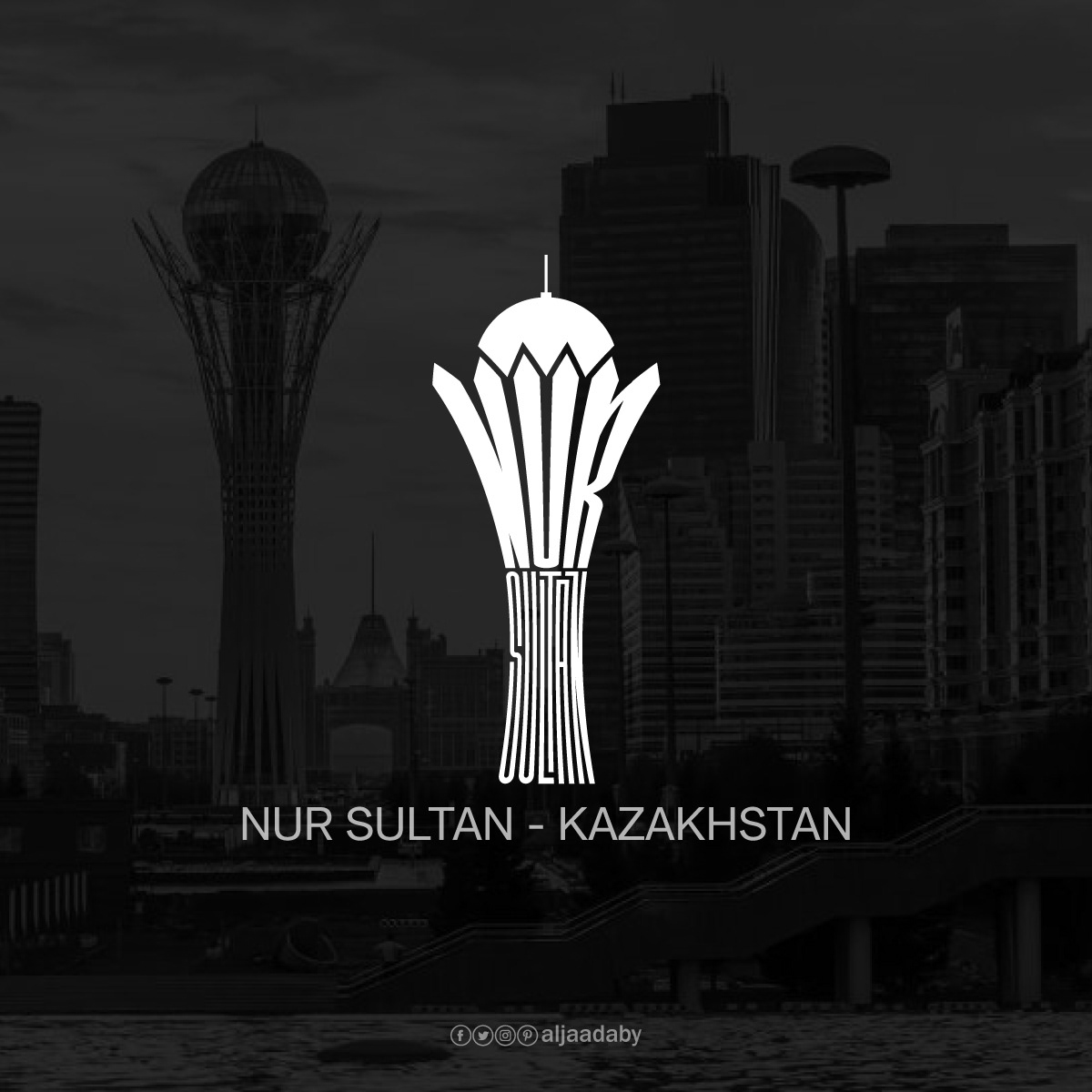 Typographic city logos based on their famous landmarks - Nur Sultan