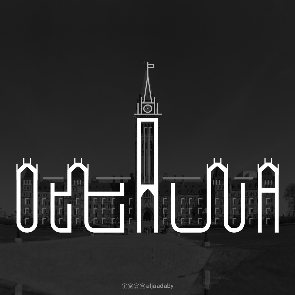 Typographic city logos based on their famous landmarks - Ottawa