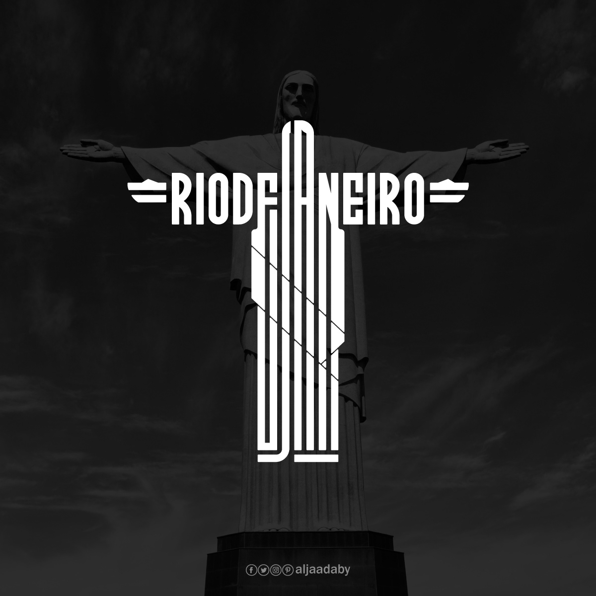Typographic city logos based on their famous landmarks - Rio de Janeiro