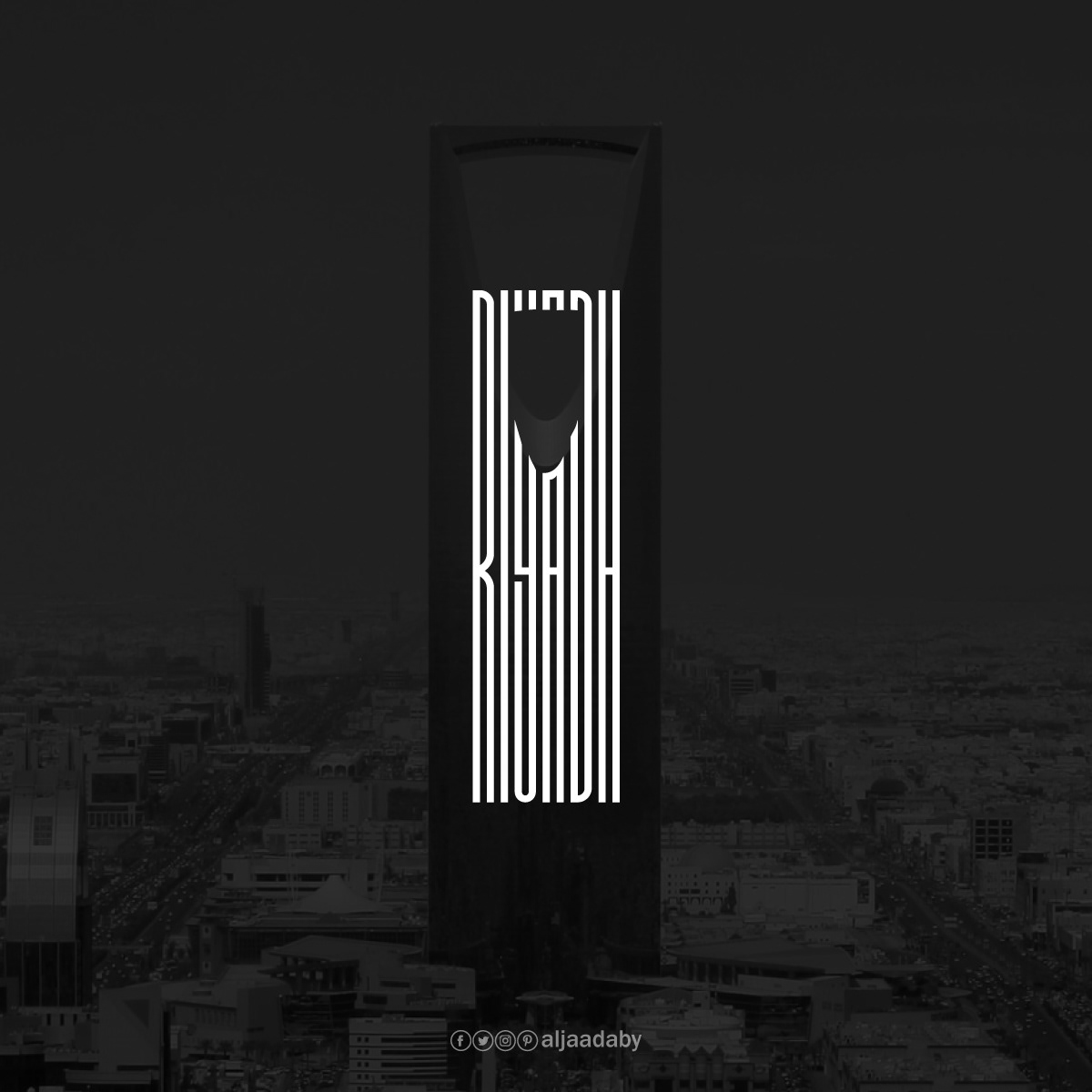 Typographic city logos based on their famous landmarks - Riyadh
