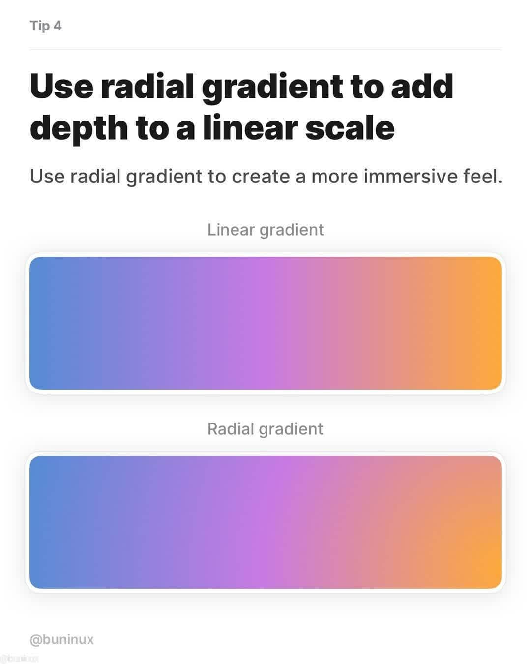 Tip 4 - Use radial gradient to add depth to a linear scale