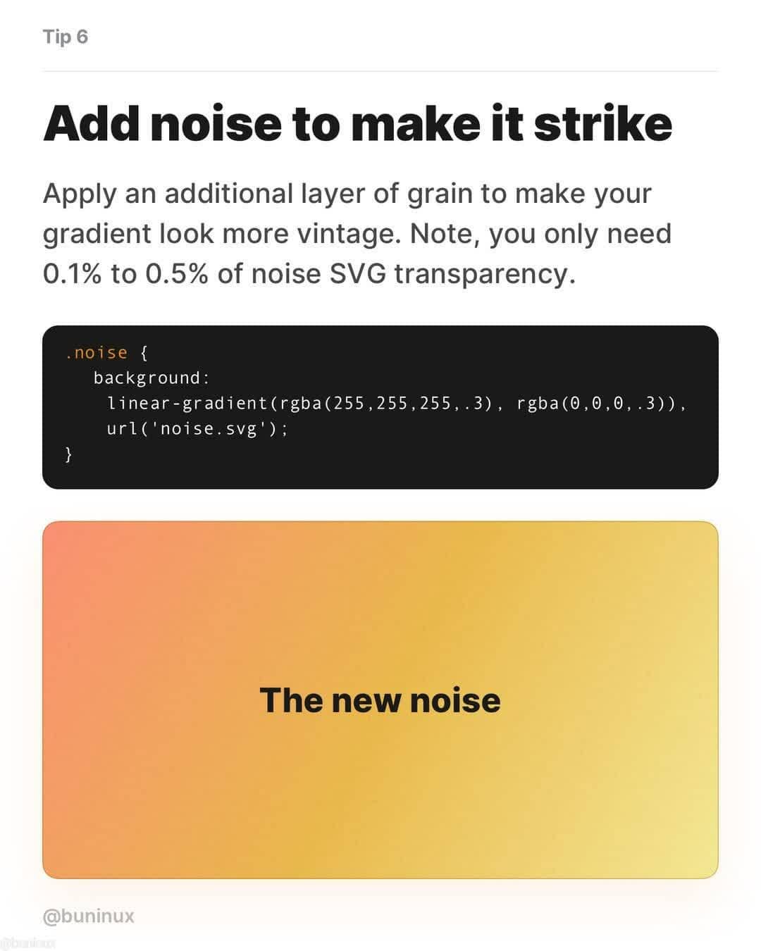 Tip 6 - Add noise to make it strike