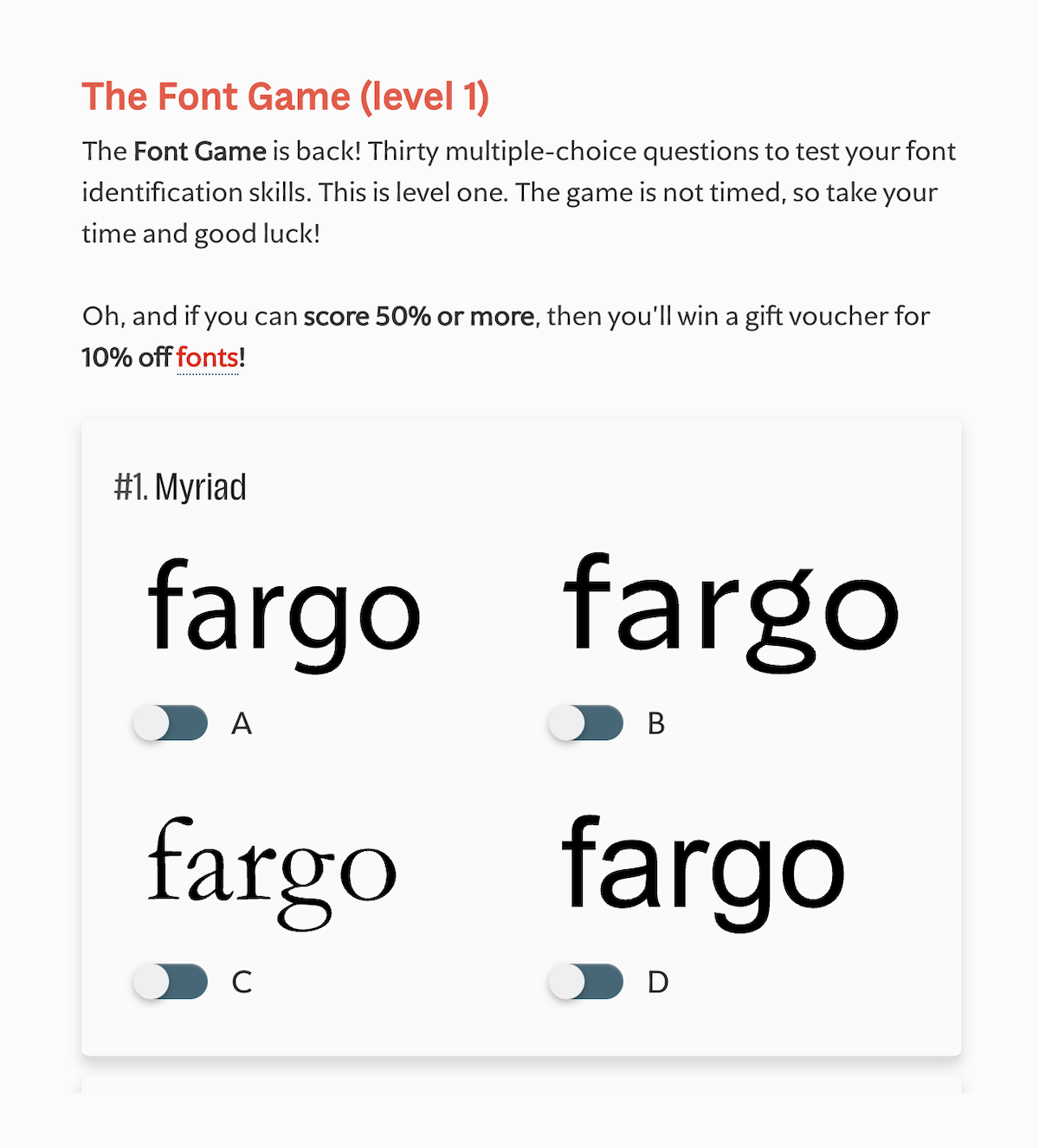 Best Games for Graphic Designers - The Font Game