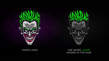Typographic supervillain logos with the characters’ names hidden in their faces