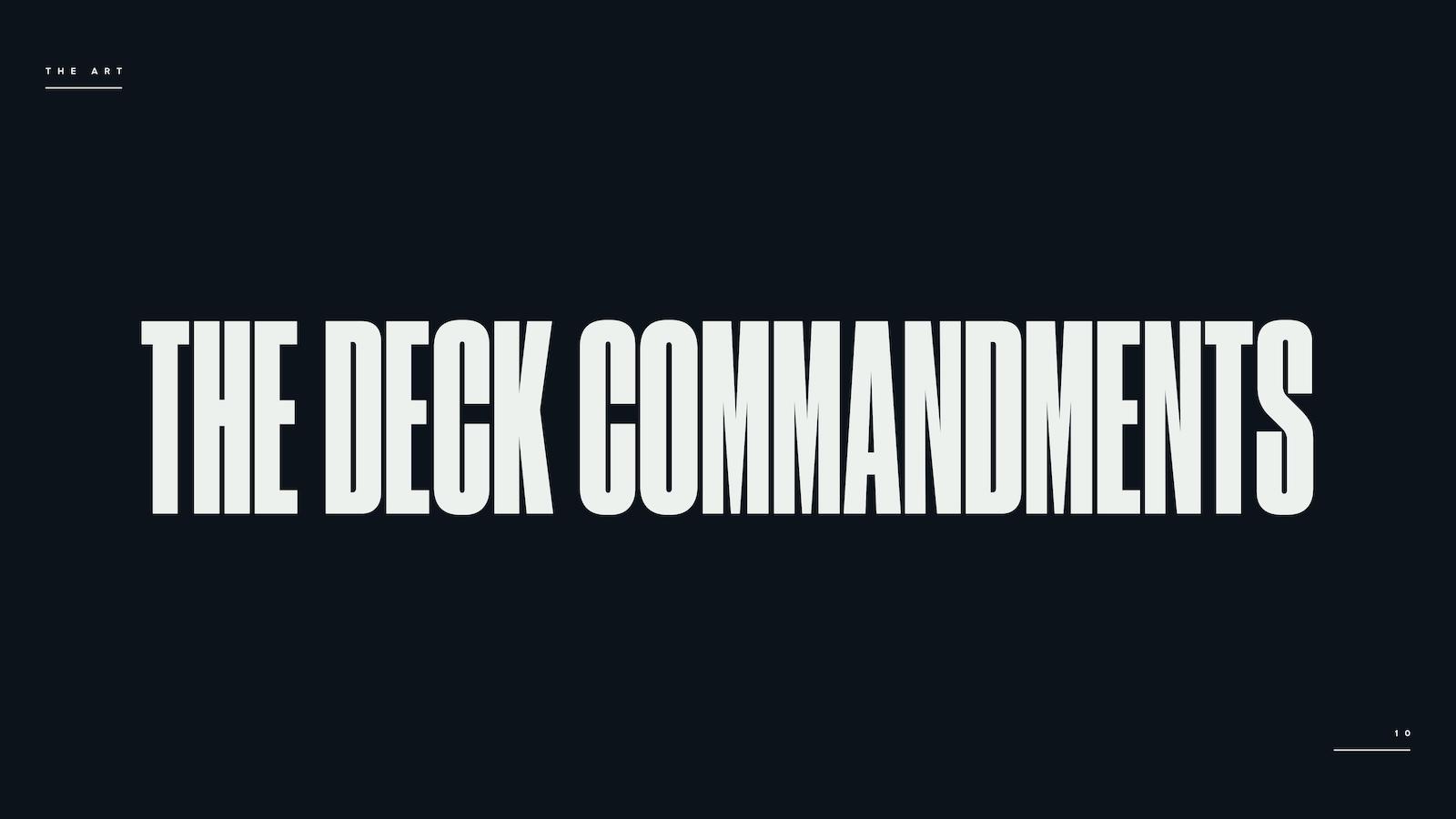 THE DECK COMMANDMENTS