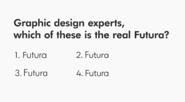 Graphic design quiz asking which is the real Futura font with four similar typography options