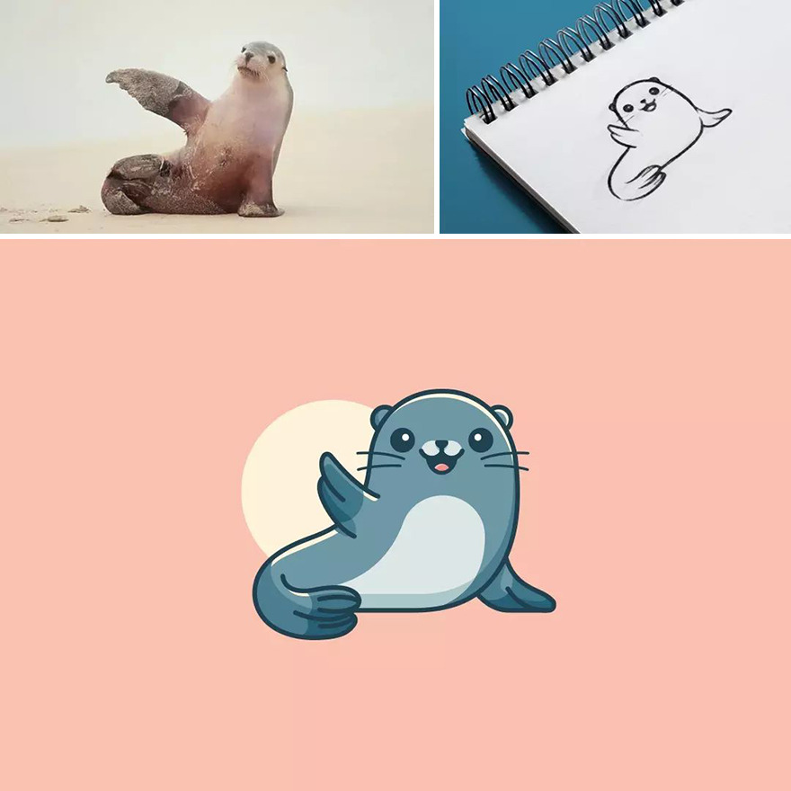 Logos and illustrations made by combining two objects - 34