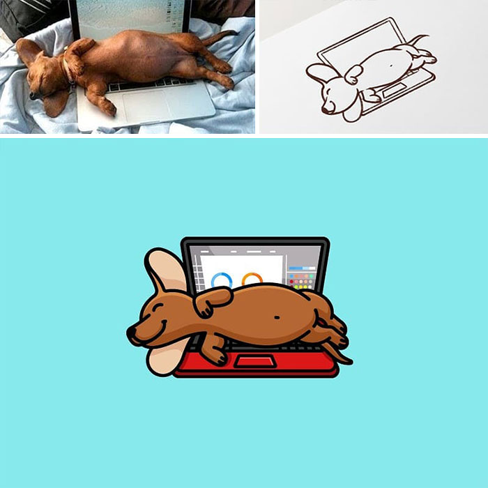 Logos and illustrations made by combining two objects - 6
