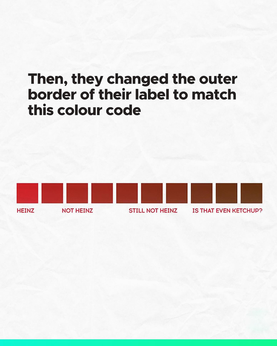 Then, they changed the outer border of their label to match this colour code